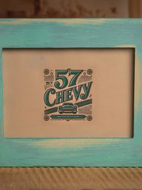 Distressed Wood Picture Frame, Vintage Chalk Paint Finish