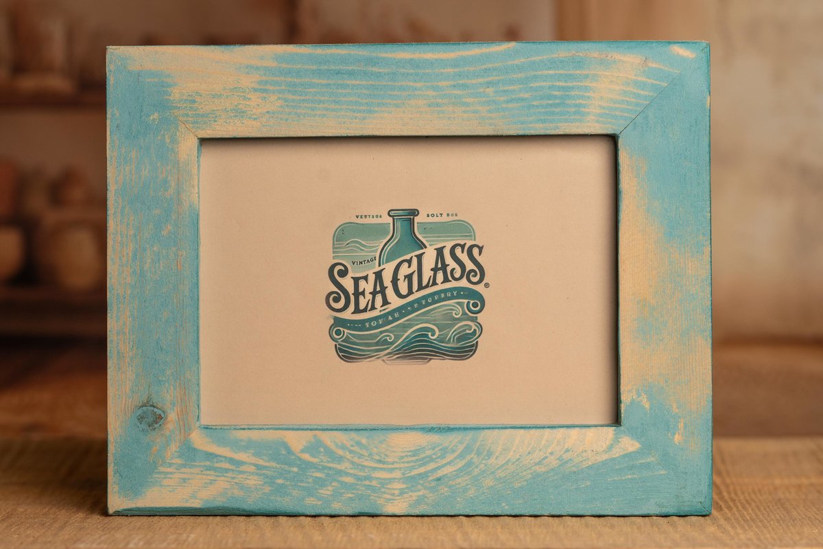 Distressed Wood Picture Frame, Vintage Chalk Paint Finish