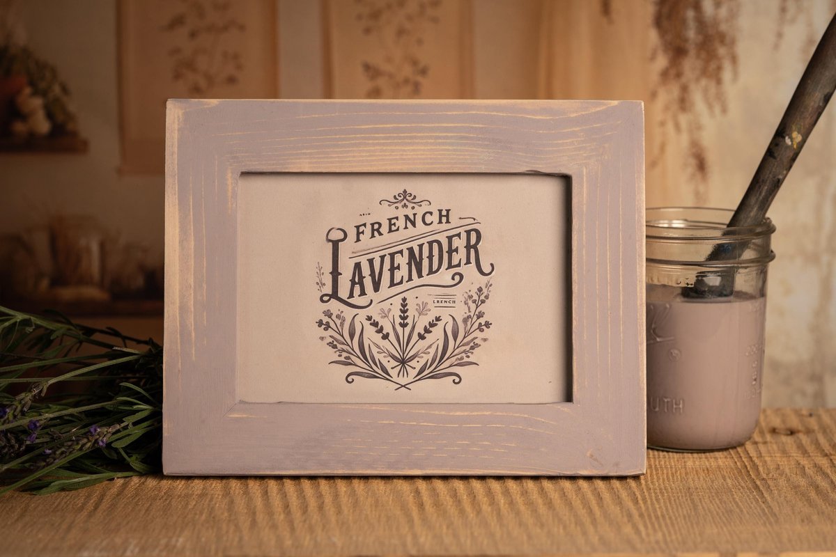 Distressed Wood Picture Frame, Vintage Chalk Paint Finish