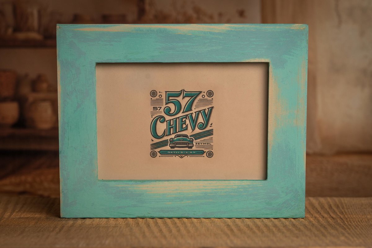 Distressed Wood Picture Frame, Vintage Chalk Paint Finish