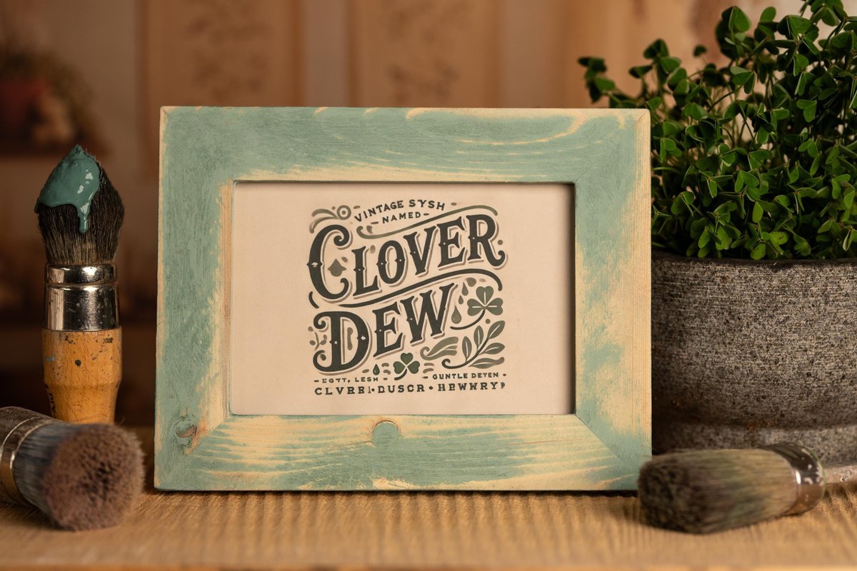 Distressed Wood Picture Frame, Vintage Chalk Paint Finish