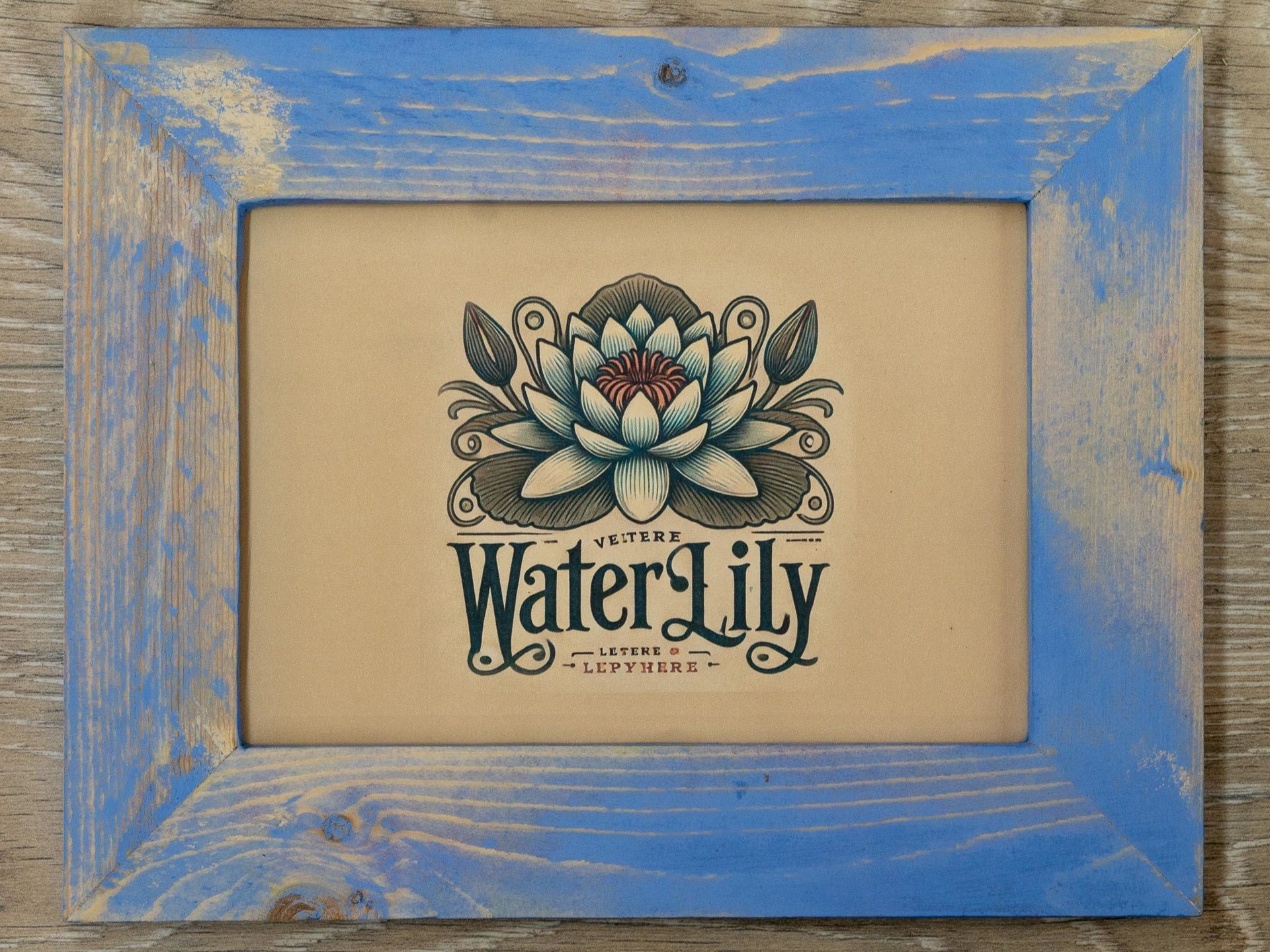 Distressed Wood Picture Frame, Vintage Chalk Paint Finish
