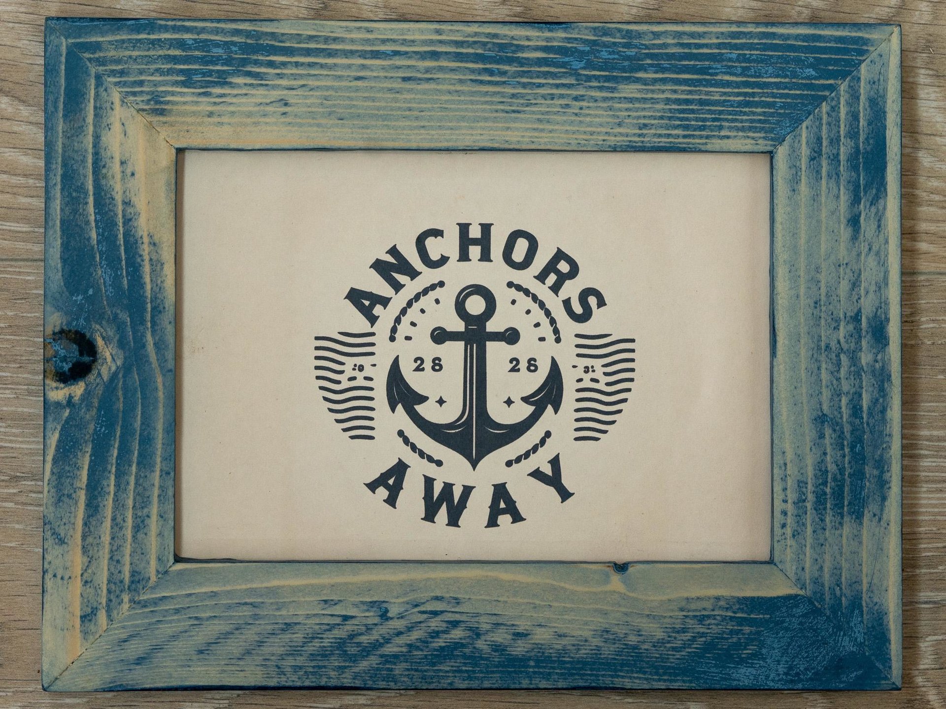 Distressed Wood Picture Frame, Vintage Chalk Paint Finish
