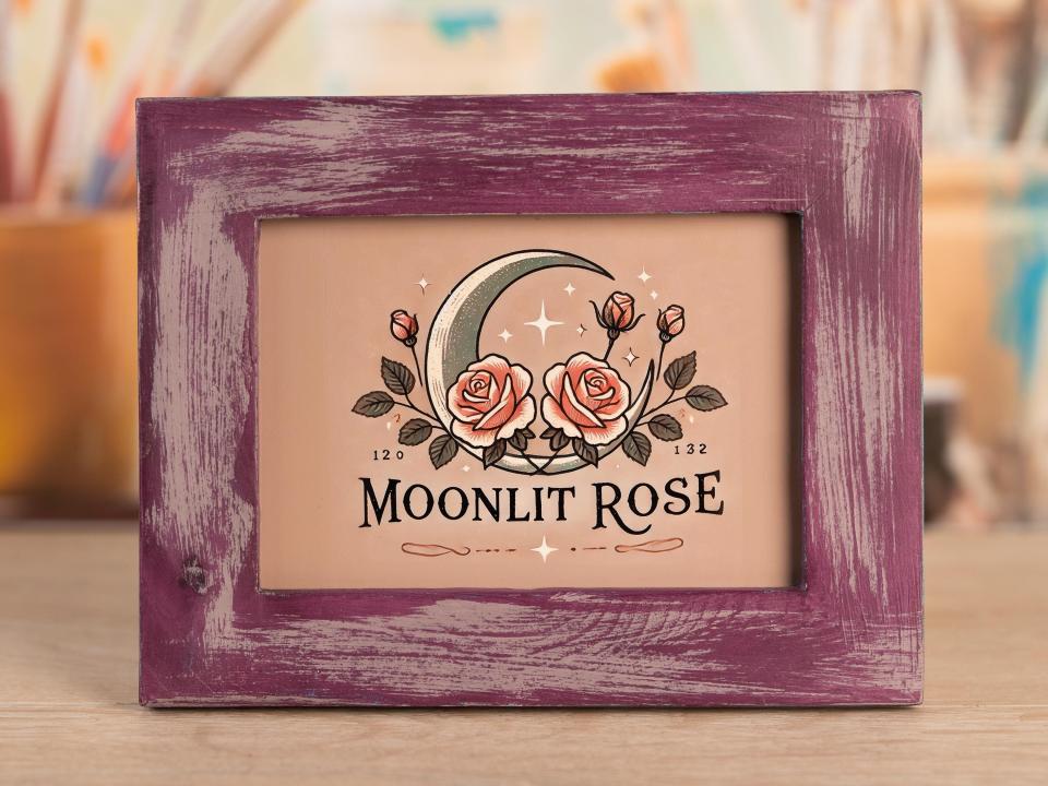 a picture frame with a picture of two roses on it